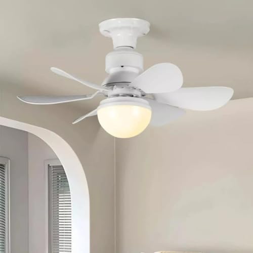 Ventilador de Teto PRO 60W Super LED Lâmpada E27 Controle Remoto Luminária 6 pás Bivolt