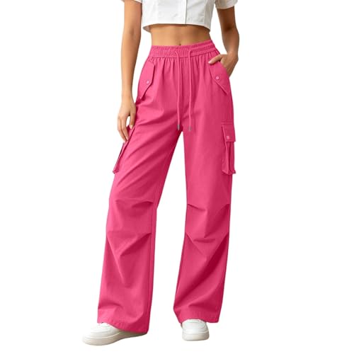 Pantalon jogging maille grande largeur gris chiné à taille haute décontracté