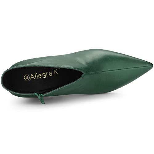 Allegra K Allegra K Women's Cutout Pointy Toe Stiletto Heels Ankle Forest Green Boots 9.5 M US