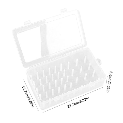 Image of Leadigol 42 Slots Sewing Threads Box,Clear Sewing Threads Storage Box,Portable Craft & Sewing Organizer,Transparent Needle Spool Organizer for Embroidery & Sewing Thread