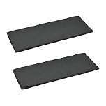 Argon Tableware Rectangle Slate Dinner Plate - 29 x 12cm - Pack of 2 - Natural Slate Rustic Raw Cut Serving Dish Cheese Board Savoury Mat with Soft Padded Feet