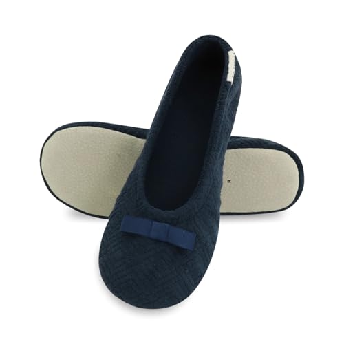 Image of isotoner Women's Diamond Microterry Ballerina Slippers
