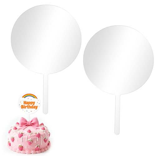 2 Pieces 6 Inch Acrylic Cake Topper Blank Round Clear