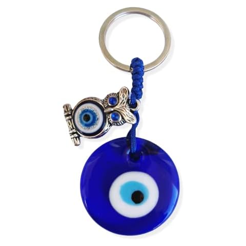SabelAX - Ojo Turco Llavero - Amuleto Mal de Ojo - Amuletos de la Suerte y Proteccion - Llaveros Originales - Llaveros Mujer y Hombre - Llavero Coche, Casa Nueva (Buho) Cover