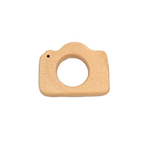 Alenybeby Lovely Cartoon Wood Camera Pure Natural Animal Shape Beech Wooden Handmade Pattern Accessory Diy Jewelry Making Necklace Pendant (10Pcs) #TOP1