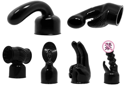 Fashionable and Trendy Massage Wand Attachment, Soft Silicone Head Cover, Increases Quality of Life,1.77-inch Inner Diameter,Fit for Hitachi HV260270280 (Black, 6PCS)