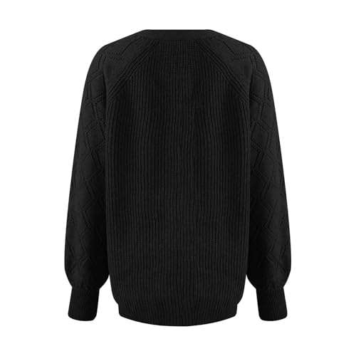 Sweaters for Women Trendy Cable Knit Long Sleeve Open Front Cardigan V-Neck Button Down Sweater Coat Outwear3