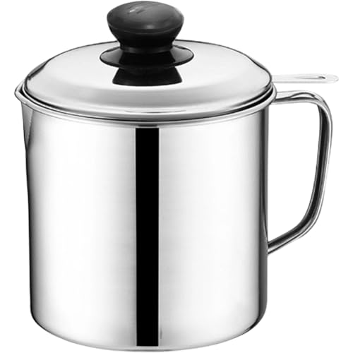 Colador De Aceite Bote De Grasa Con Filtro, Recipiente De Almacenamiento De Aceite De Tocino De Acero Inoxidable Olla De Almacenamiento De Aceite Con Colador De Malla Para Almacenamiento De Grasa En