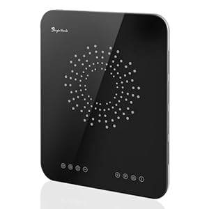 Induktionskochplatte, Induktionskochfeld 1 Platte, 23 mm Ultradünn, Zwei Lüfter, 2100W Induktionsplatte mit Multi-Sicherheitsschutz, 10 Heizstufen, Timer-Funktion, Kindersicherung