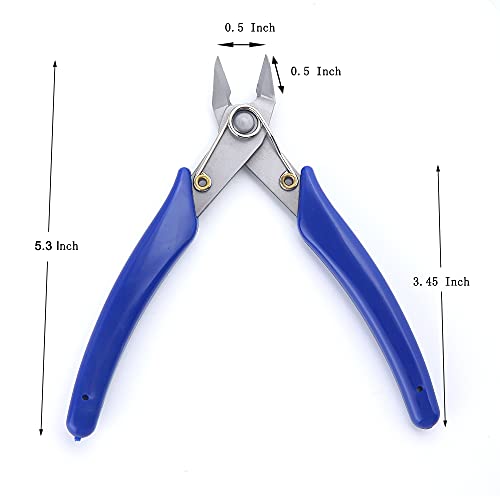 5.3 Inch Small Wire Cutter Flush Cut Pliers Wire Nippers Precision Hand Tool Cutters, 4 Pack #TOP2
