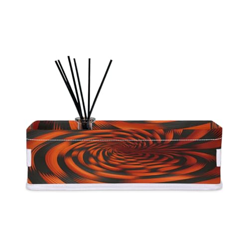 Hexteria Toilet Paper Basket Digital Spiral Vortex Small Bathroom Storage Basket Foldable Rectangular Fabric Storage Bins for Livingroom Bedroom Tank Topper Counter, 1 Pack