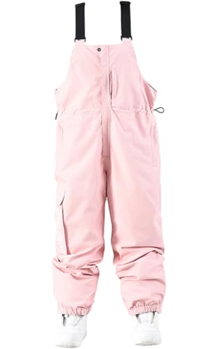 JELEUON Women Waterproof Snow Ski Bib Waterproof Insulated Overalls Loose Fit Snow Pants For Outdoor Winter Snowboarding