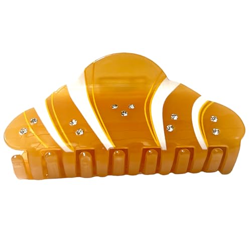 Croissant Hair Claw clip: Cute Acetate Viennoiserie Bread Large French Pastry Shaped Unique Food Jaw Clip Hair Accessory for Women image 5