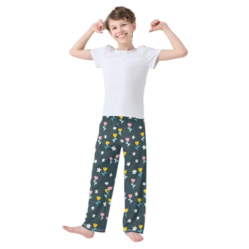 Floral Small Flowers Boys Pants for Kids Jogger Pants with Pockets S-XL2