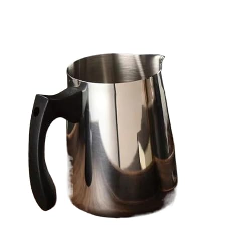 Espumador de leche, jarra de café, 600/900 ml, acero inoxidable 304, con asa aislante, for cera, espresso, café con leche, crema de leche, espuma, for café en casa.(600ml)