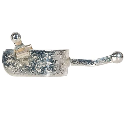 FES Silver Plate Equitation Ball Spurs | Refined & Polished Look | Limits Leg Movement | Sterling Silver Overlay | Elegant Engraving | Mild Ball End for Comfort