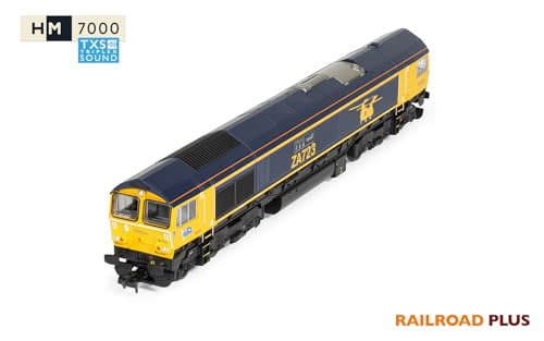 Hornby R30429TXS RailRoad Plus with Sound GBRf Class 66 Chinook 6672300 gauge, Blue/Yellow, 28 x 3.5 x 5.5 centimeter - Image 3