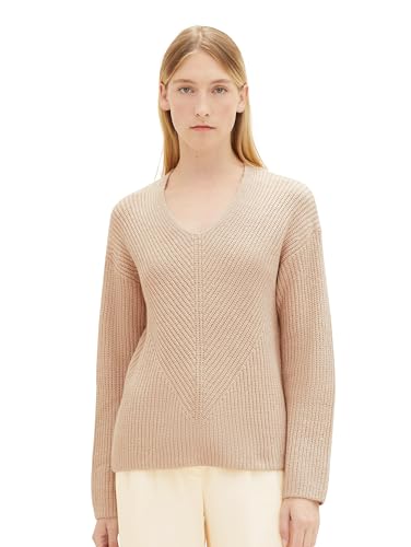 TOM TAILOR Damen Basic Pullover mit V-Ausschnitt – Ansicht 1