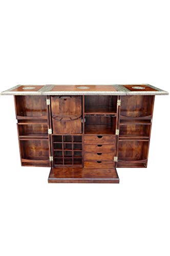 Orientalischer Hausbar Bartheke aufklappbar aus Massivholz Javana 170cm Groß | Theke Bar Tresen Deko orientalisch… – Bild 7