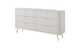 3xE living Cassettiera con Sei cassetti, Colore del Mobile con Cashmere Gambe dorate