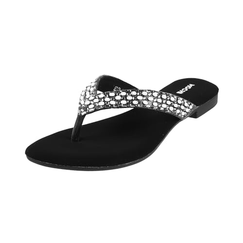Image of Mochi Women Flat Beaded Ethnic Chappal