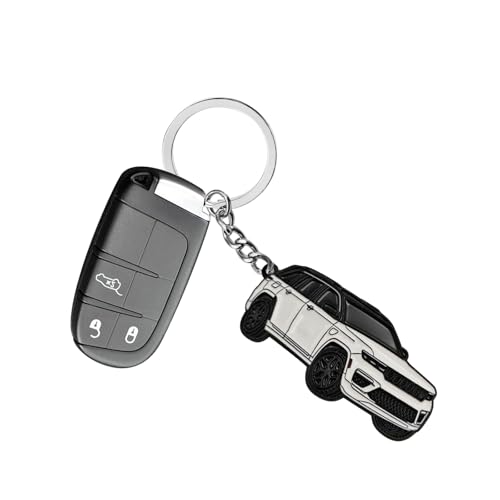 Image of Double-Sided Car Keychain Compatible with Grand Cherokee,Metal Key Chain,For Grand Cherokee Accessories,Enamel Keychain
