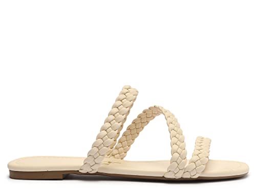 Sandália Rasteira Branco My Shoes, Baunilha, 37