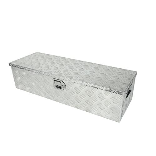 Bchsadvb 39"X13"X10" Inch Chrome Aluminum Pickup Truck Trunk Bed Tool Box Trailer Storage Silver Toolbox With Lock #TOP4