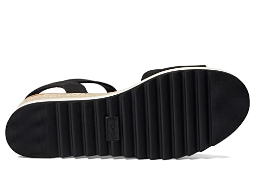 Image of TOMS Women's Diana Wedge Heel Sandal, Leather Upper, Rope-Wrapped Midsole, Adjustable Strap, Buckle, OrthoLite Insole