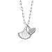 Chaîne Avec Pendentif En Argent Sterling 925,Collier Femme,Collier Pendentif Feuille De Ginkgo, Chaîne En Argent Pour Femme-Feuille De Ginkgo, pour Femmes et Filles, avec Boite-cadeau