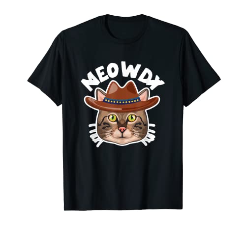 Sombrero de vaquero Meowdy Partner Meow Howdy Funny Cat Lover Camiseta