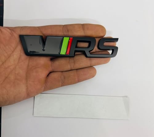 Image of Emblems for Car & Bike Metal Lo.go and Me.tal Lo.go, Auto Accessories for Car Emblem 3D Badge Auto Racing Sport Sticker Grand Tourer Decal. (Black VRS Logo)