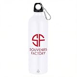 SOUVENIRS FACTORY Pack 24 Botellas de Acero Inoxidable Reciclado Personalizadas - Bidones con Logo para Empresas y Eventos - Impresión UV 360° - Regalo Corporativo Sostenible (Blanco)