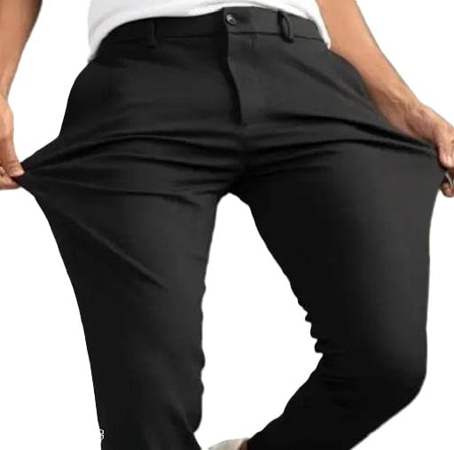 S-E Men’s Formal Trousers – Solid Lightweight Stretchable Waist Chinos for Office, Business & Party-picture-28