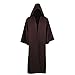 kinstell Uniform Hooded Robe Knight Suits Black Tunic Uniform Full Halloween Darth Hooded Robe Cloak Cosplay Costume