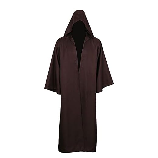 kinstell Jedi Uniforme con capucha Caballero Trajes Negro Túnica Uniforme Completo Halloween Darth con Capucha Traje Cosplay