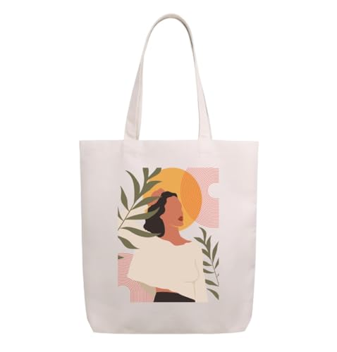 Image of Roundsun Cotton Canvas Vertical Tote Bag With Main Zipper Closure & Inner Pocket Size 16 Height 14 Width 3.5 Base |300 GSM Cloth|Shopping /Grocery Multi-Purpose Bag