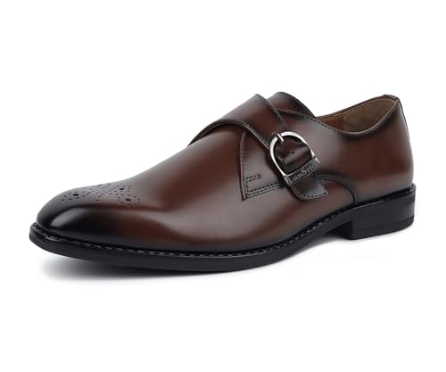 Image of LOUIS STITCH Formal Shoe for Men | Single Monk Strap | Handmade Patina Finish | Comfortable for Business Casual, Every Day, Parties (LSSXSM)