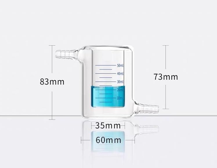 Probeta graduada de vidrio, Vaso de precipitados con camisa doble pared vidrio borosilicato laboratorio 50-1000 ml(50ml)