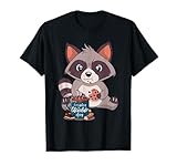 Cute Racoon with Cookie and Hot Chocolate