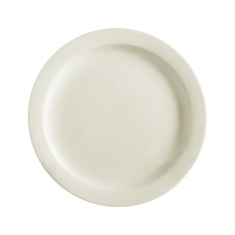 CAC China NRC-8 Narrow Rim 9-Inch American White Stoneware Plate, Box of 24 Cover