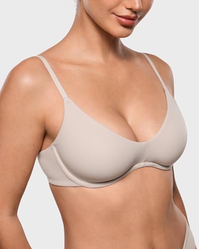 Image of INLYRIC Women's Inbarely Plus Plunge Bra - Unlined Underwire Sexy Demi Balconette Bras