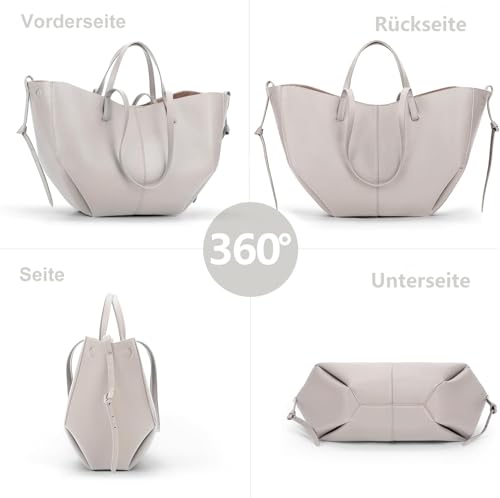 TIAASTAP Groß Handtasche Damen Tote Bag Kunstleder Shopper Tasche Elegante Schultertasche Henkeltaschen Handbags für Uni Einkaufen Reisen