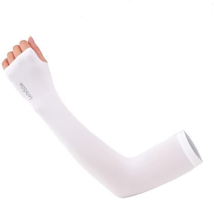 XINGYAO Sunscreen ice silk sleeve, ice sleeve sleeve, anti-uv Sports Arm Guard, White, 1