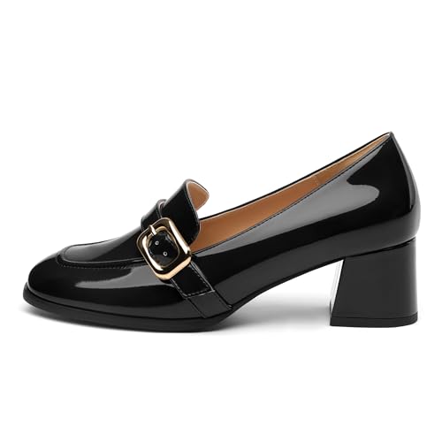 Women's Closed - Toe Loafers with Chunky Heel, All - Weather Solid Dress Pumps for Work and Daily Wear2