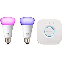 Philips Lighting White and Color Ambiance Starter Kit con 2 Lampadine Smart Attacco E27 e un Bridge...