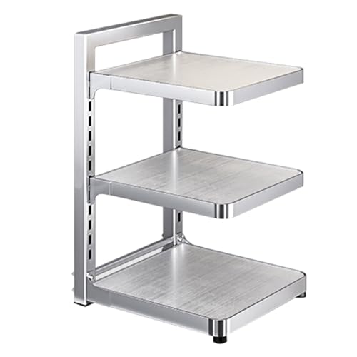 Pot and Pan Organizer Rack, Adjustable Stainless Steel Kitchen Counter