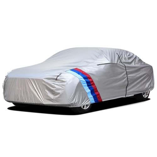 Asasytal Telo Copriauto 210D Oxford Copertura Completi con cerniera per Portiera Lato Conducente e Cura Interna del Cotone, Protezione UV Impermeabile e traspirante Misura Berline, L450~475cm