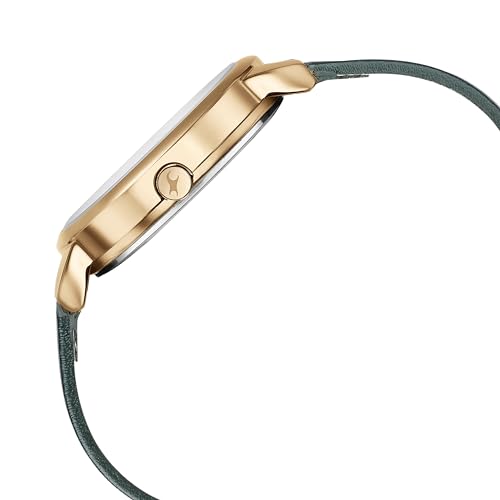 Fastrack green leather strap watch – image 4
