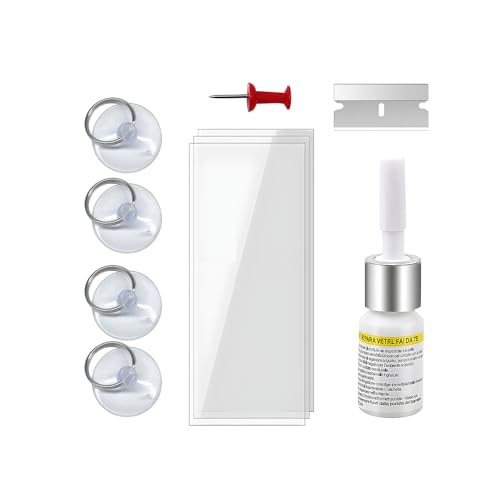 Image of Ohleats Windshield Repair Kit, Windshield Glass Crack Gone Repair Nano Fluid Resin Filler, Quick Repair Kit for Fixing Windscreen Chips Bulls-Eye Star-Shaped Crack, Car Accessories